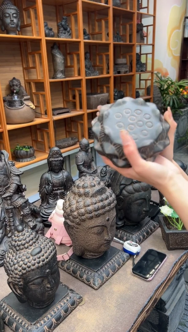 陶土【火山泥】莲蓬实心底座