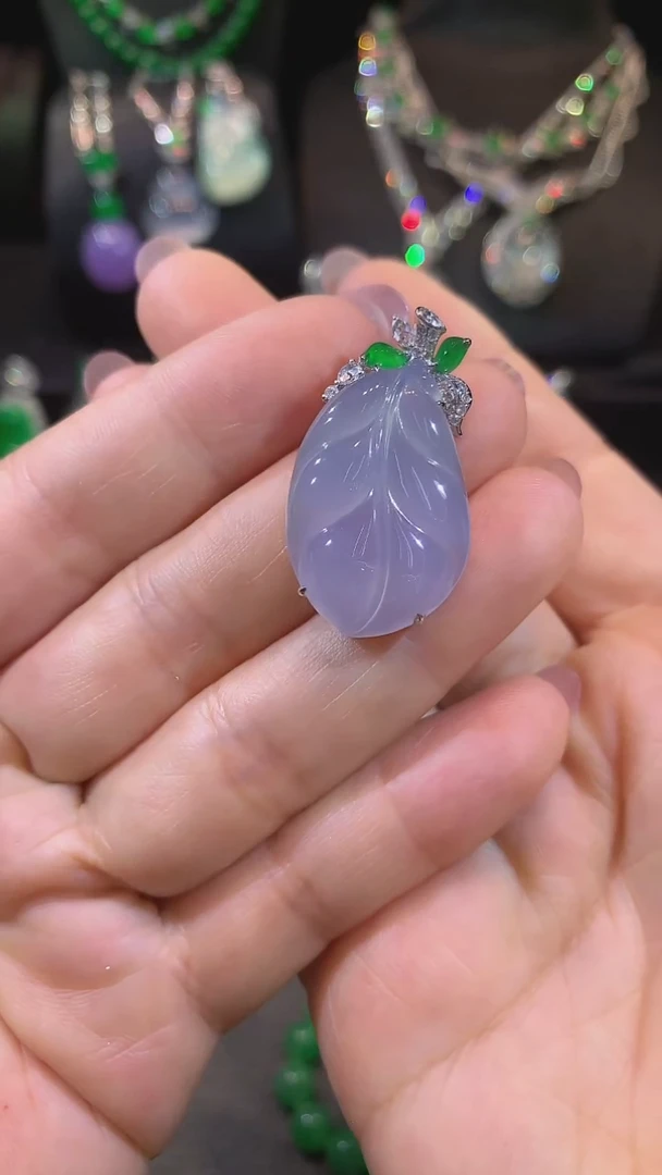 翡翠18K金镶嵌吊坠(不含链)吊坠