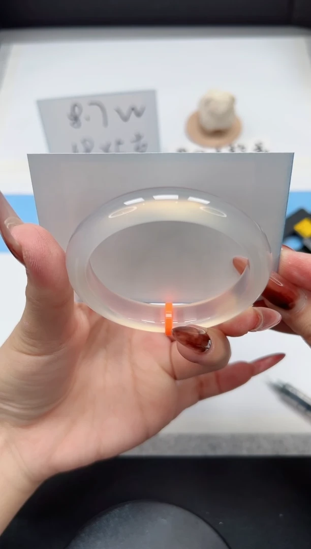 【闪购商品】玛瑙/玉髓手镯未镶嵌343/极光白54.8