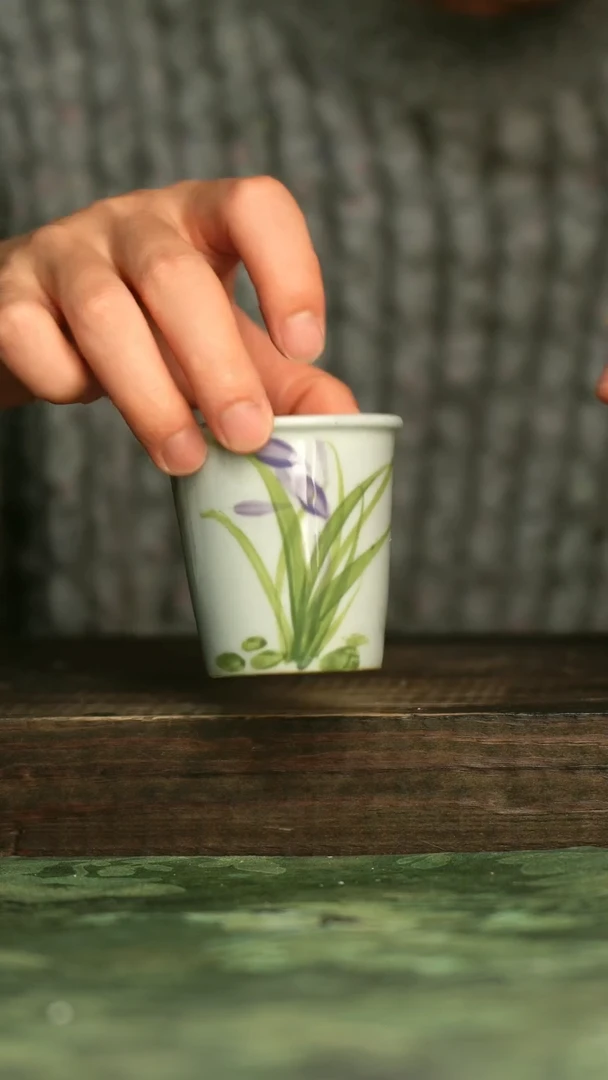 陶瓷青诗集手工手绘瓷器