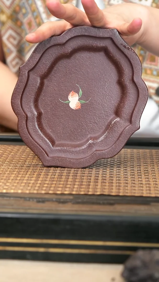 茶壶紫砂13《海棠壶承》紫玉金砂