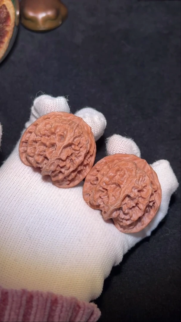 把件文玩核桃精品红皮苹果园41全品