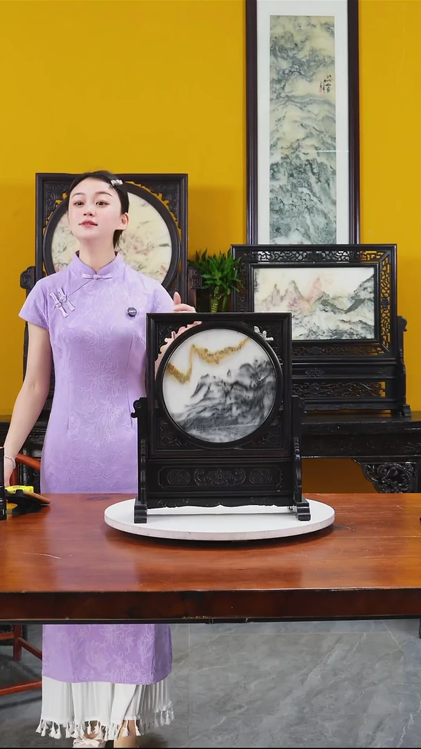 石材天然大理石画摆件