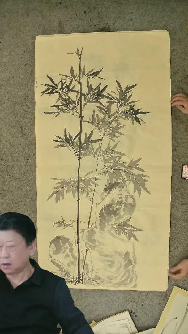 国画四尺整张 墨竹 69*138cm