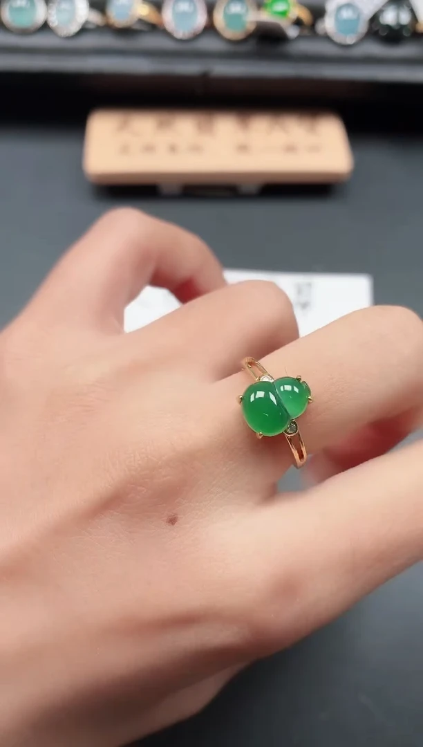 银S925镶嵌戒指翡翠111