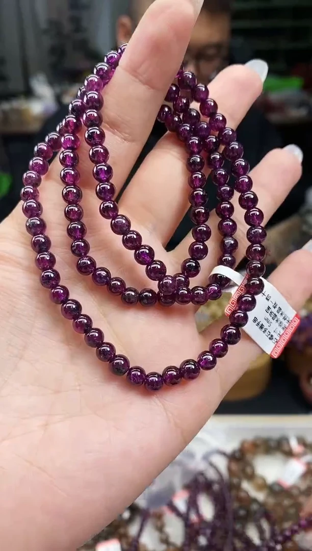 【闪购商品】石榴石手串未镶嵌石榴石三圈手串