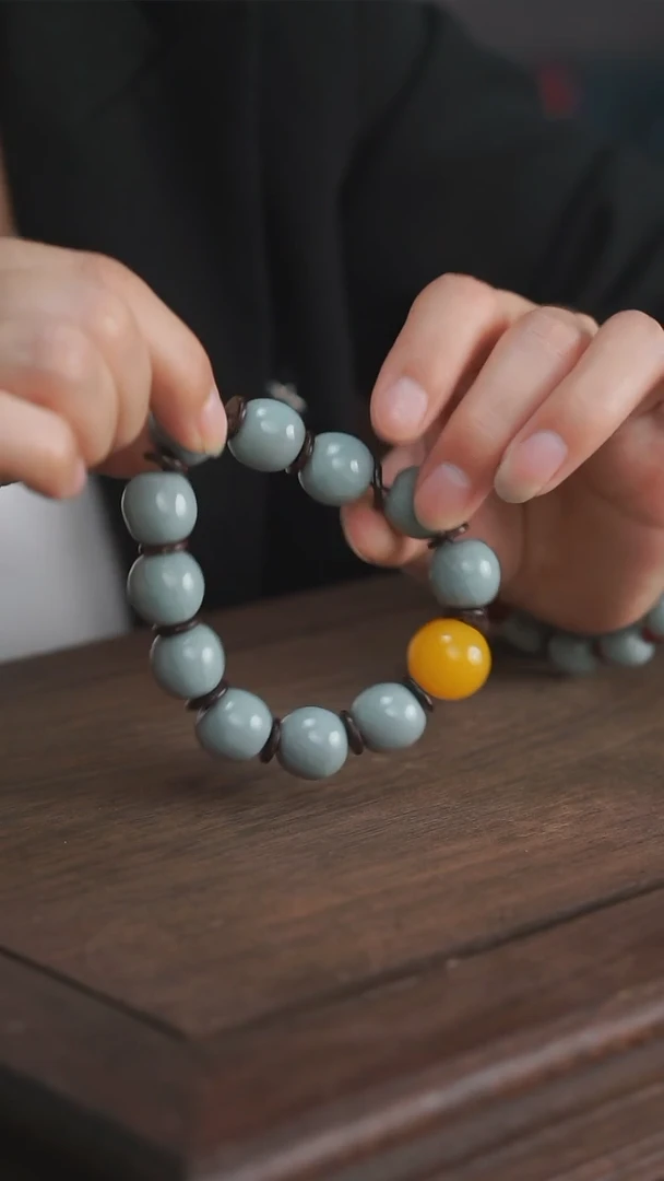 串天青釉手串开片大号