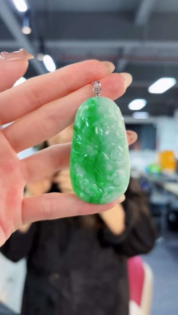 【闪购商品】翡翠颈饰18K金镶嵌缅料A货/支持复检/一件