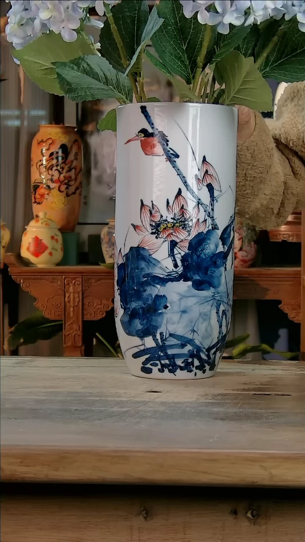 【闪购商品】瓷片景德镇纯手工釉下彩精品花瓶