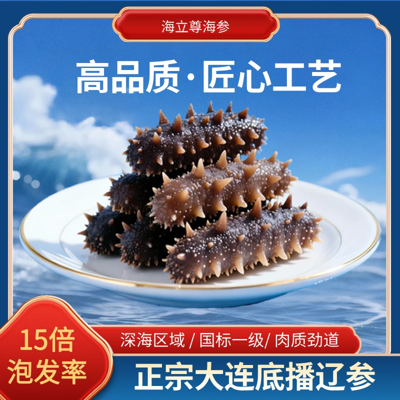 海立尊国标纯淡干海参海洋岛深海辽宁大连刺参滋补品80-90头/500g