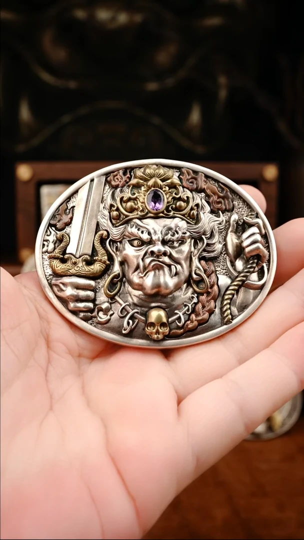 不动明王铜分色皮带扣