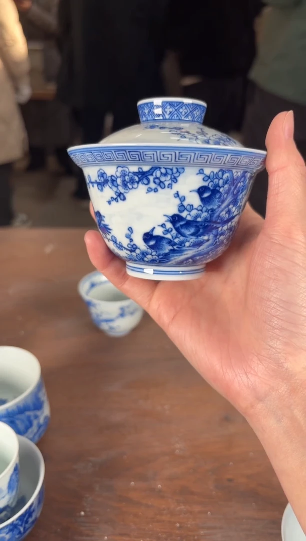 【闪购商品】杯看山柴窑青花看山柴窑青花