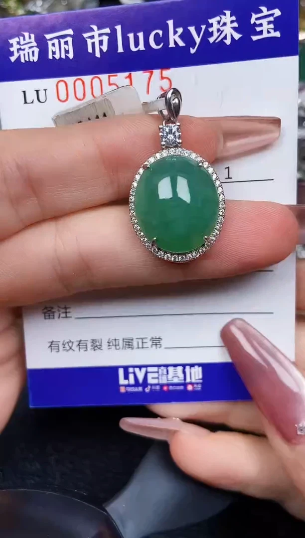 翡翠银S925镶嵌颈饰5175