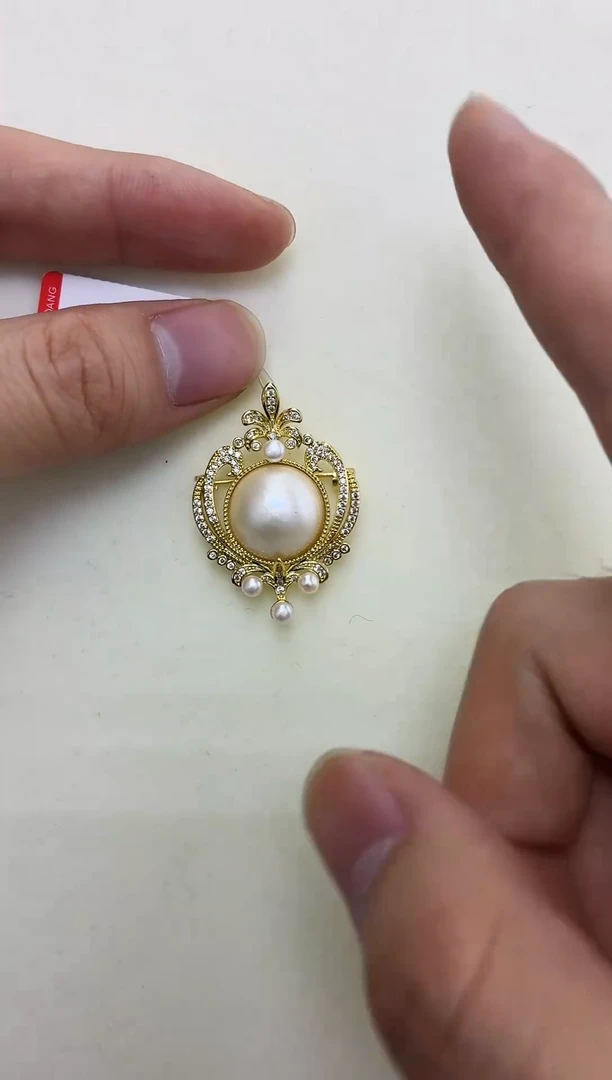 未镶嵌DA拼合珍珠（马贝珠）马贝胸针 BQ187