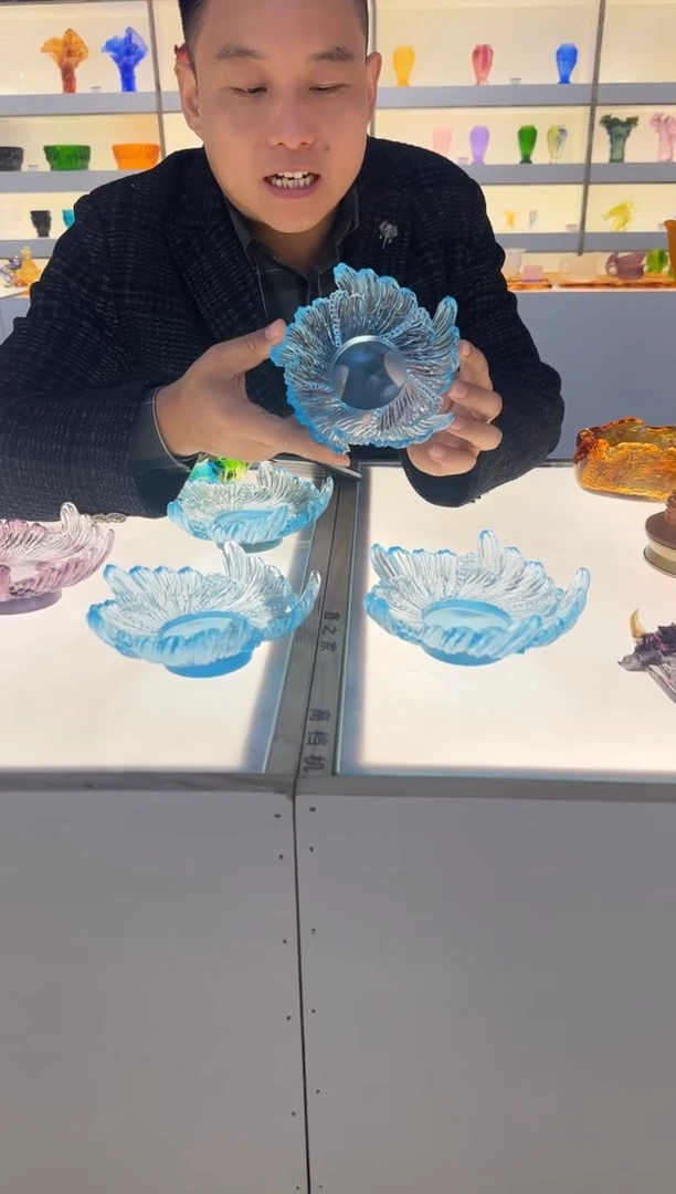 手工艺品琉璃风生水起果盘