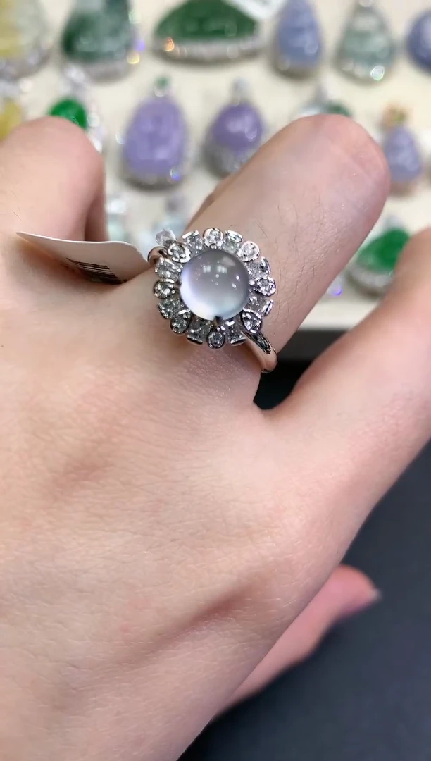 【闪购商品】翡翠戒指18K金镶嵌B155