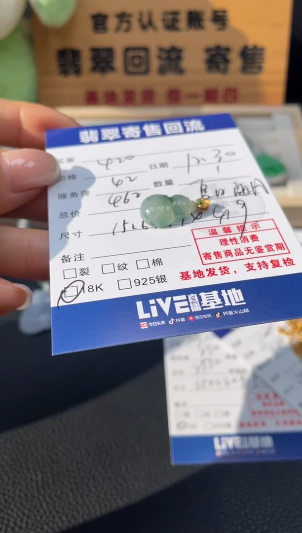 颈饰18K金镶嵌翡翠10152763