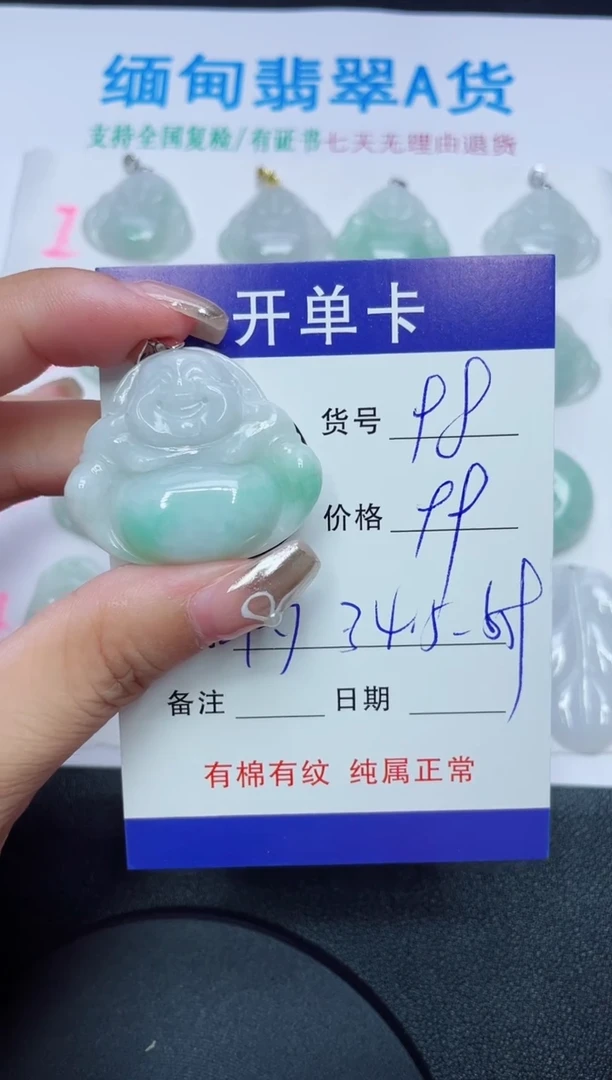 翡翠未镶嵌吊坠(赠链)98