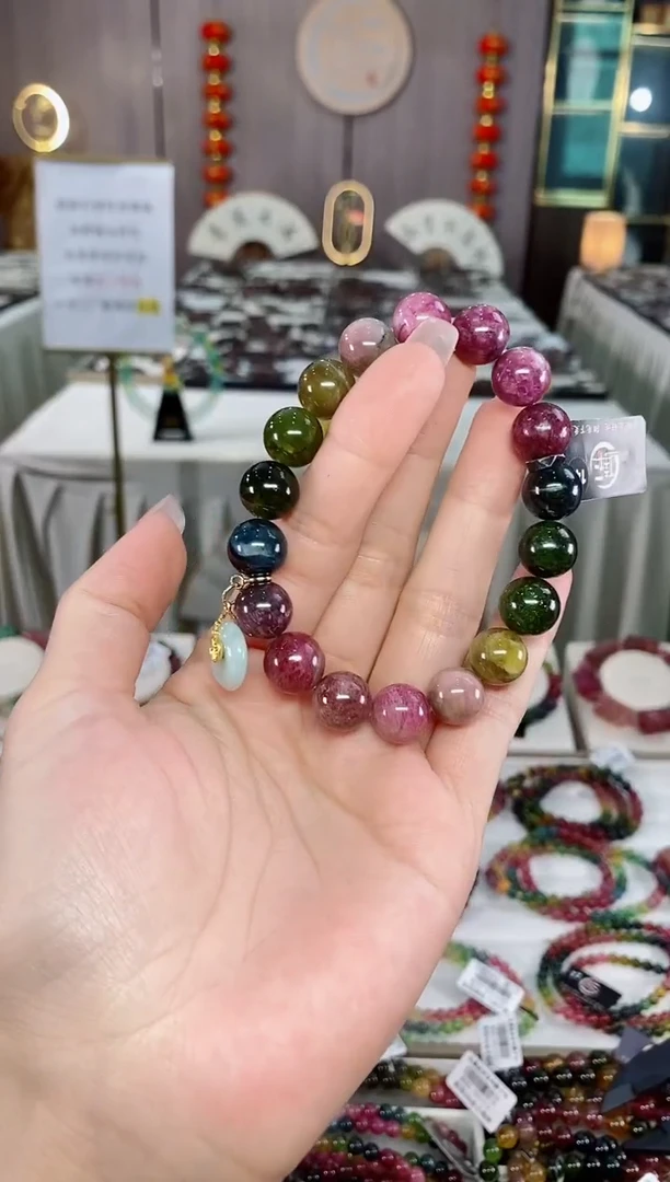 碧玺单圈手串11mm+未镶嵌碧玺（多样性发一条）hon