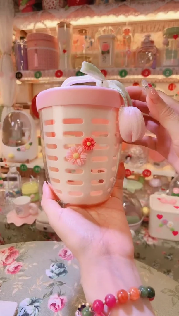 摆件品质好发货快放心拍！郁金香花水果杯粉色