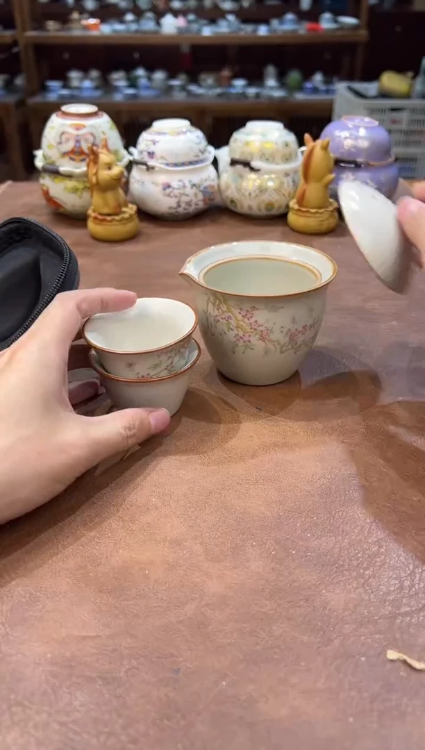 真的很便宜会开片的旅行茶具