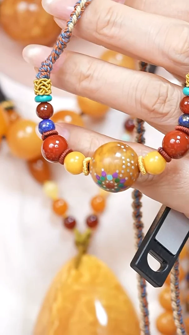 蜜蜡颈饰未镶嵌5351天然蜜蜡珠宝奇石云端妖孽石膏蜡全部保真