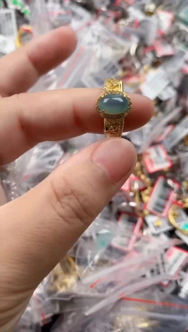 银S925镶嵌戒指翡翠333   10