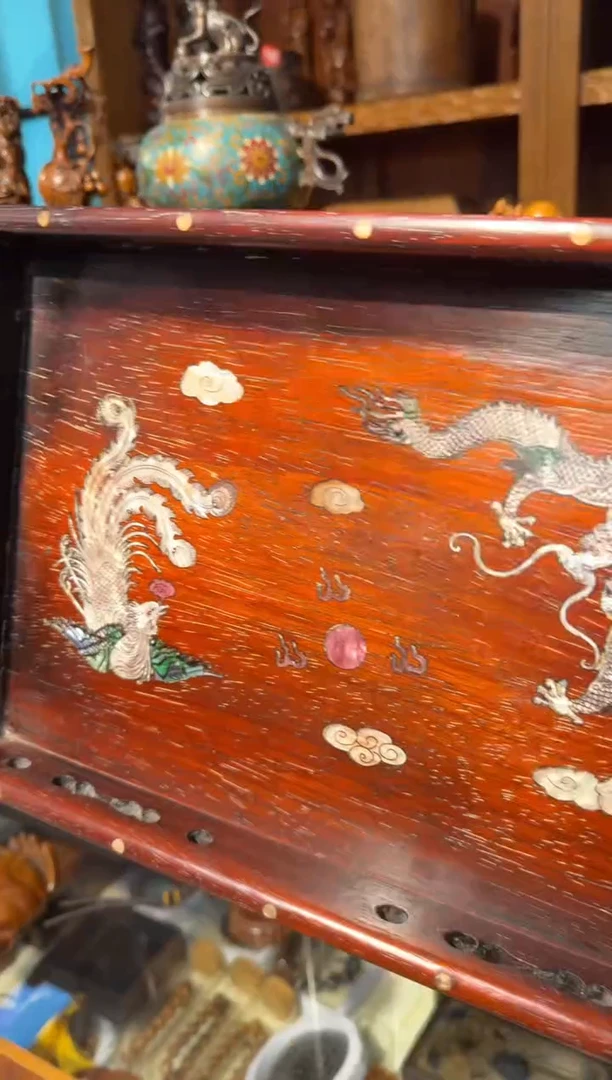 木紫檀龙凤呈祥长盘198.88888