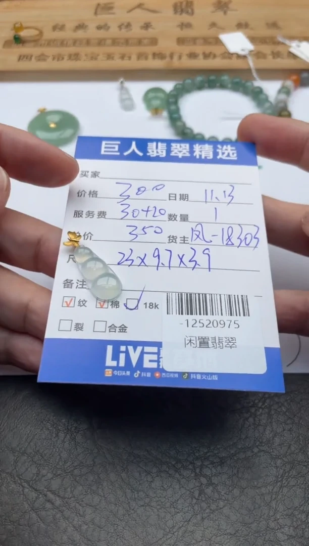 颈饰18K金镶嵌翡翠多人-12520975