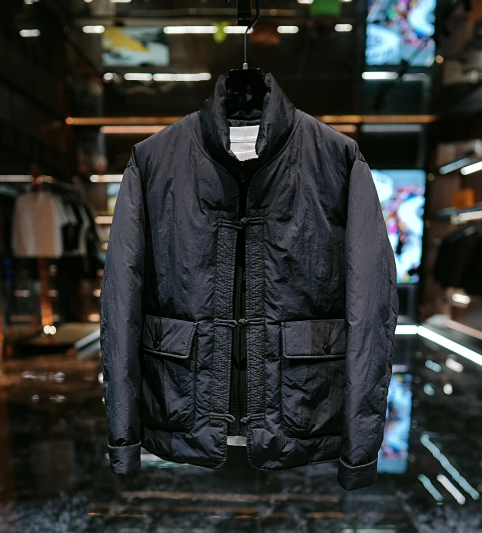 「Y6562」“新中式假俩件羽绒服” 简约高级立领国潮中式风保暖羽绒服