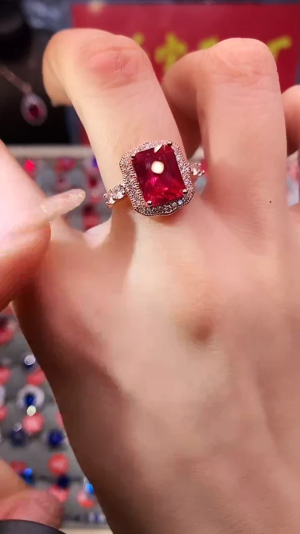 【闪购商品】红宝石戒指银S925镶嵌1111