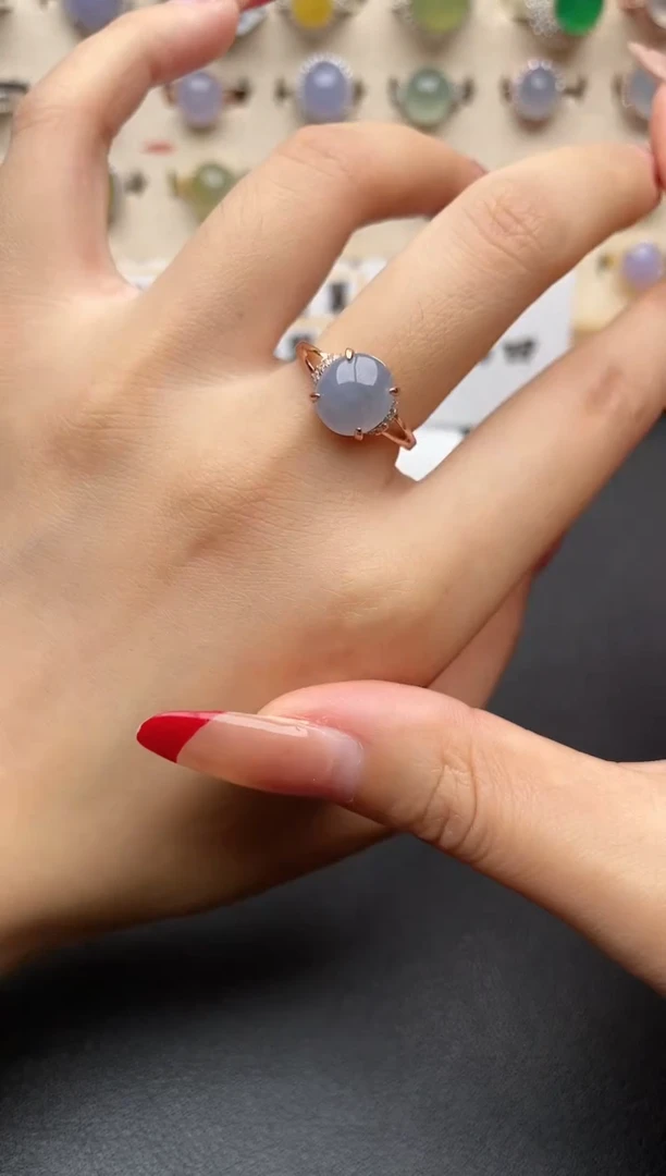 【闪购商品】翡翠戒指银S925镶嵌一物一证一礼盒