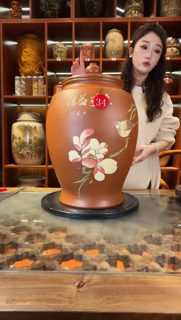 罐云南建水紫陶大号复烧缸@34