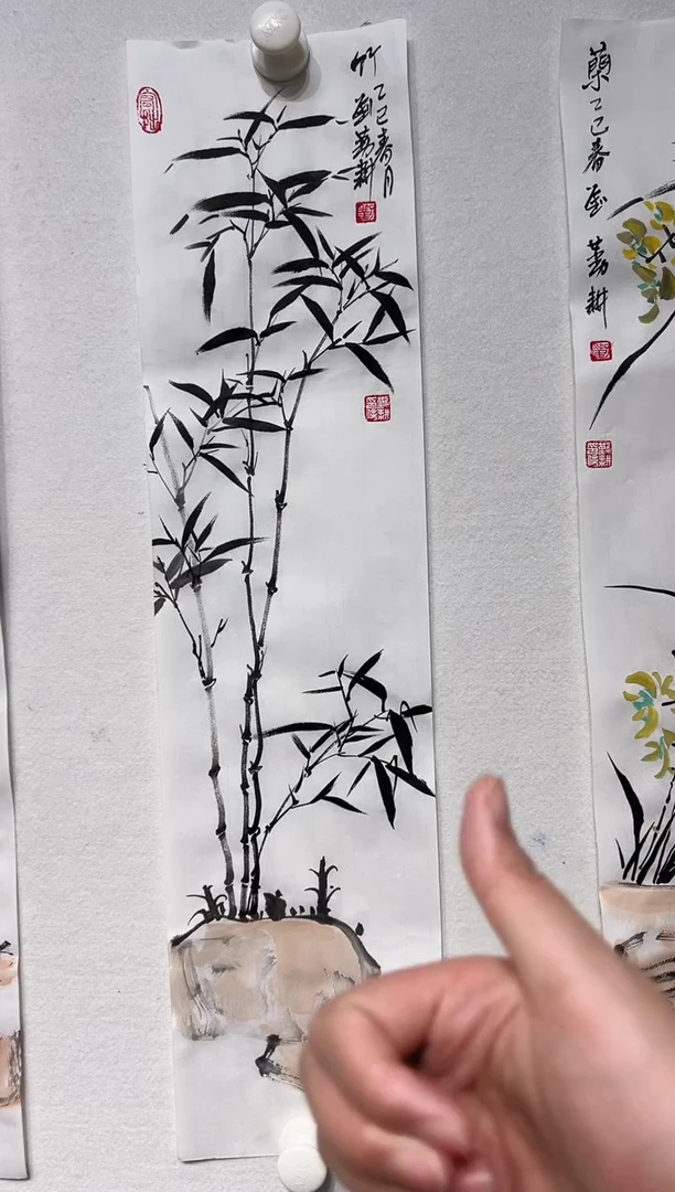 书法刘-勤耕老师1平尺国画 竹作品