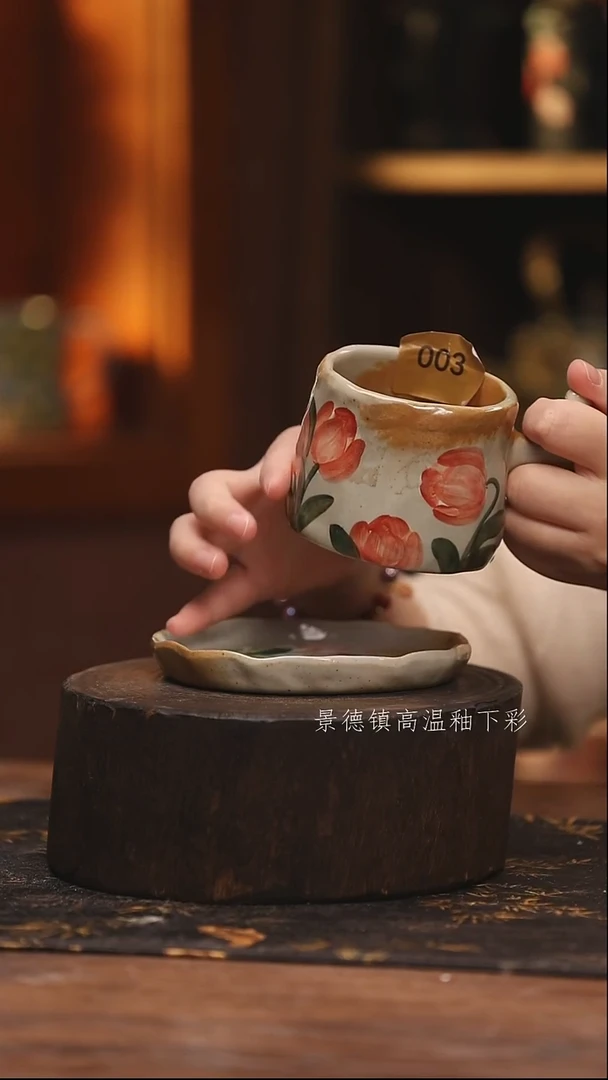陶瓷景德镇高温釉下手绘陶瓷@L003@