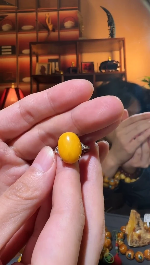 蜜蜡颈饰银S925镶嵌8252天然蜜蜡珠宝奇石