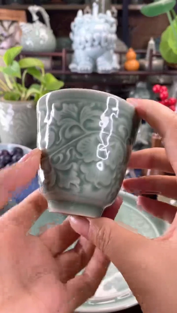 特价 处理 微瑕 牡丹隋型杯【b000028】1只