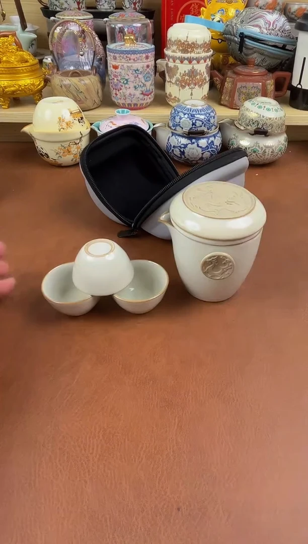 陶瓷茶具摆件旅行套组