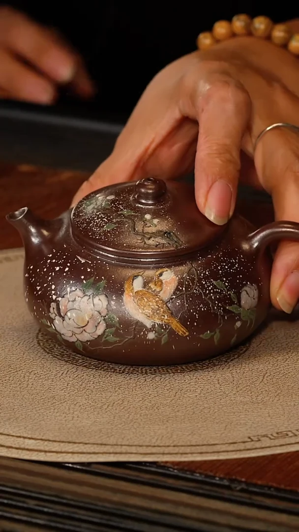 茶壶紫砂宜兴紫砂PQZ 龙血砂 寒江