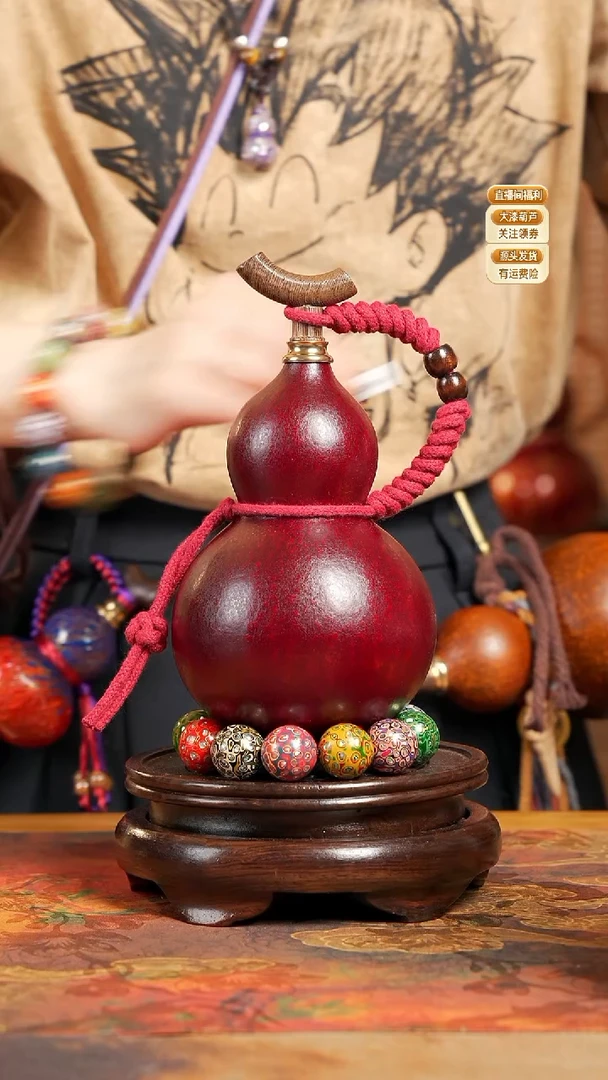 WW034大漆酒葫芦不包手串及旋转底座