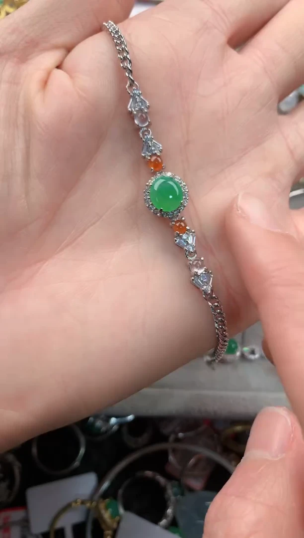 银S925镶嵌戒指翡翠333   2