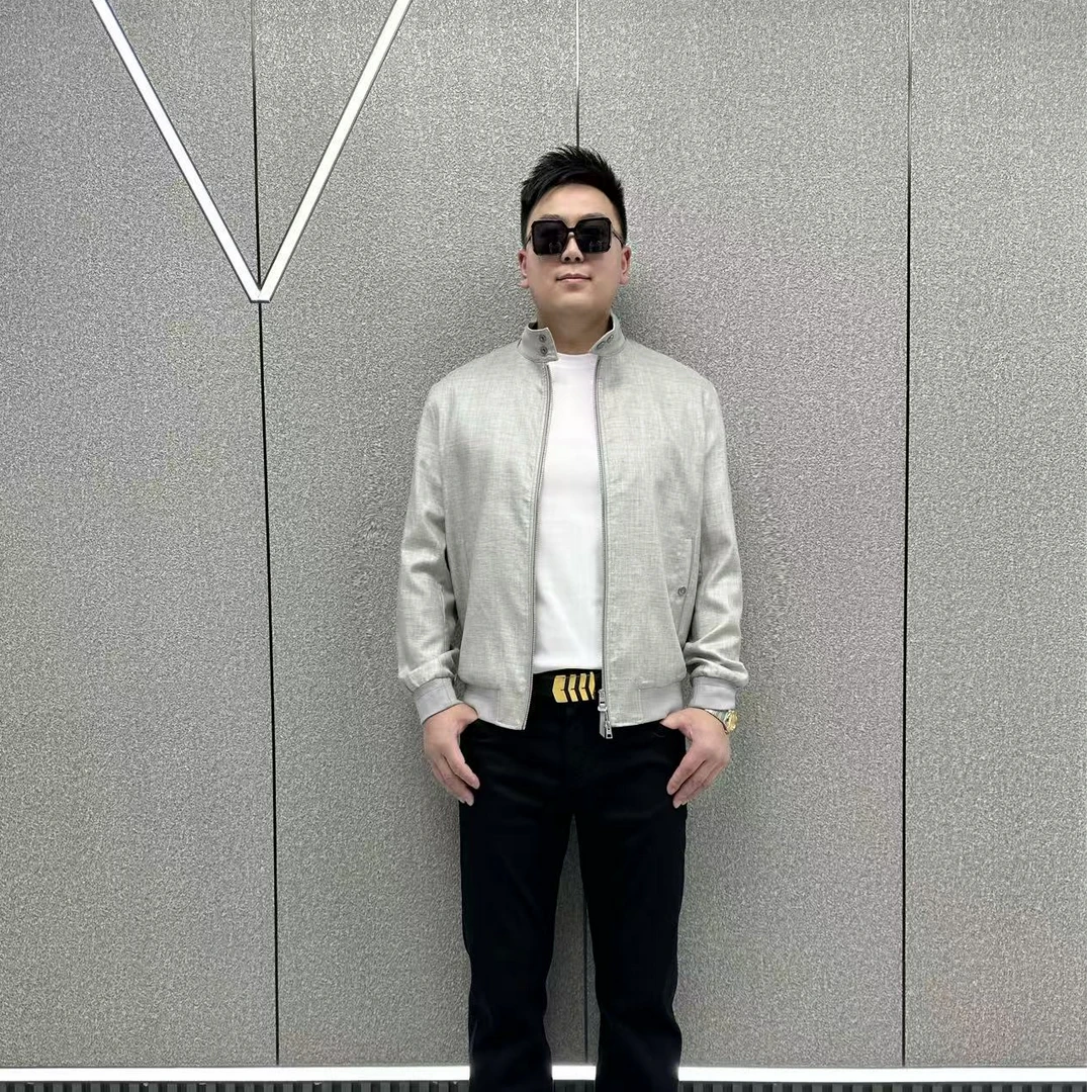 富玺欧货男装25年春季新款时尚百搭男士立领简约款夹克9731