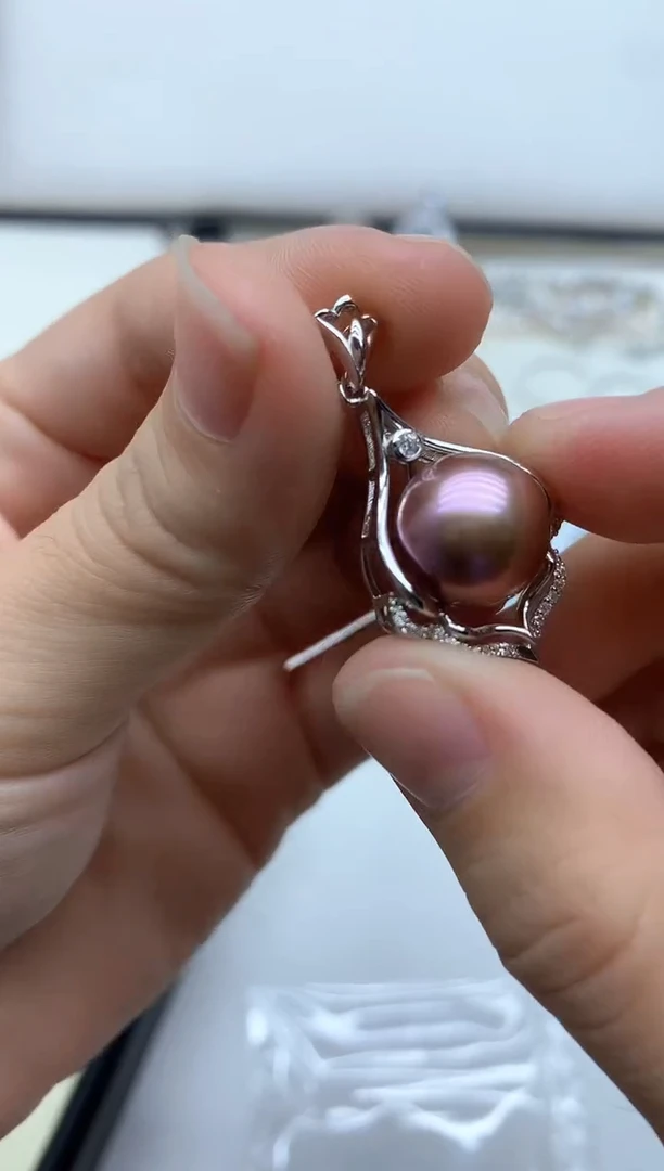 吊坠(不含链)银S925镶嵌淡水珍珠1