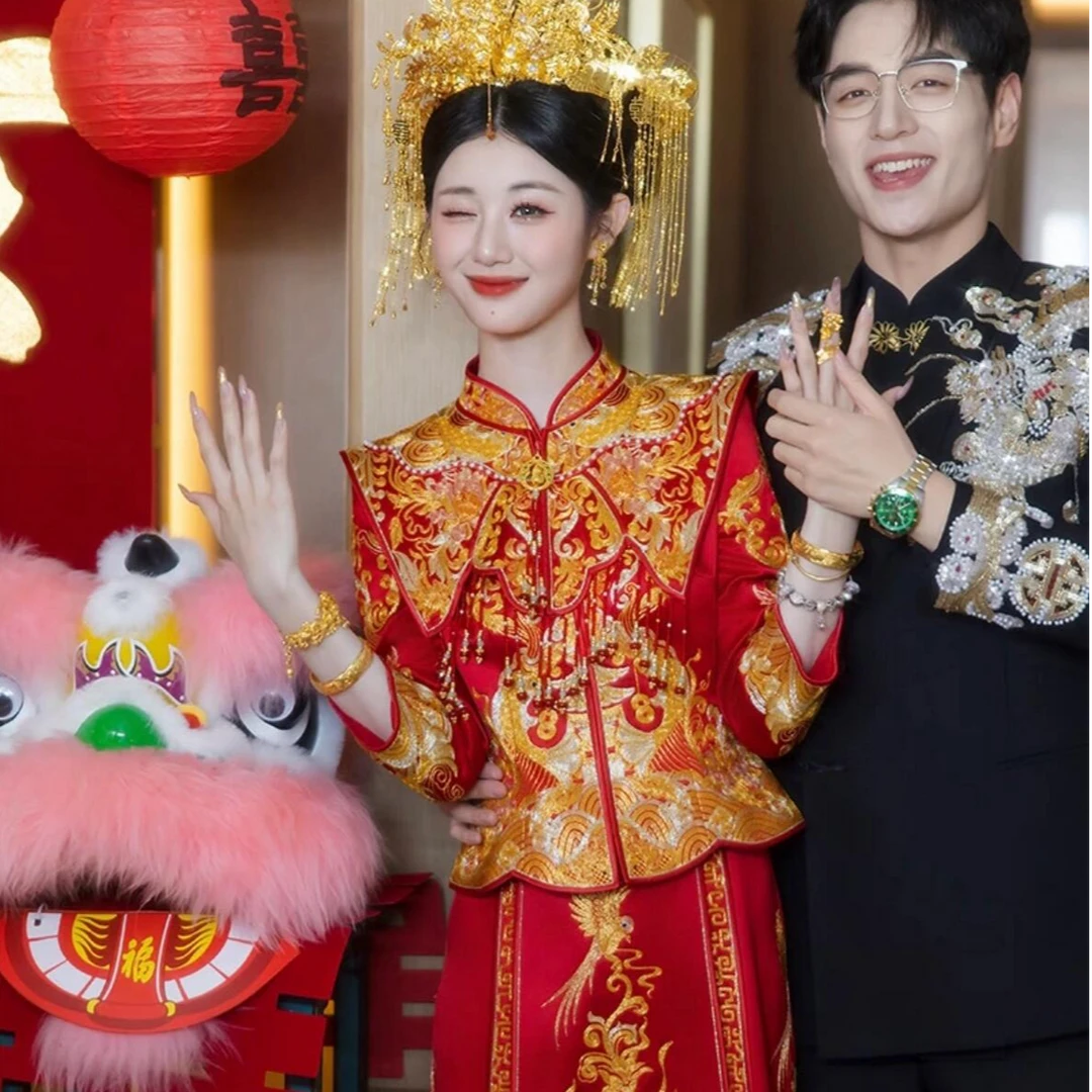 高端褂皇龙凤褂秀禾服婚服2025新款新娘中式嫁衣结婚敬酒服出阁服