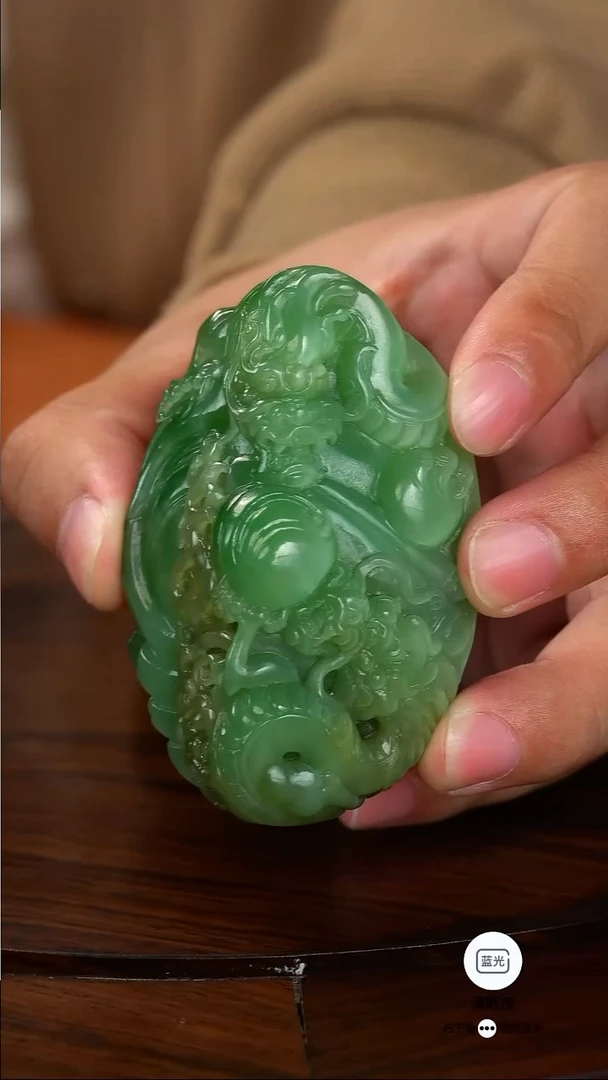 未镶嵌和田玉挂件003 双龙戏珠【防拍】