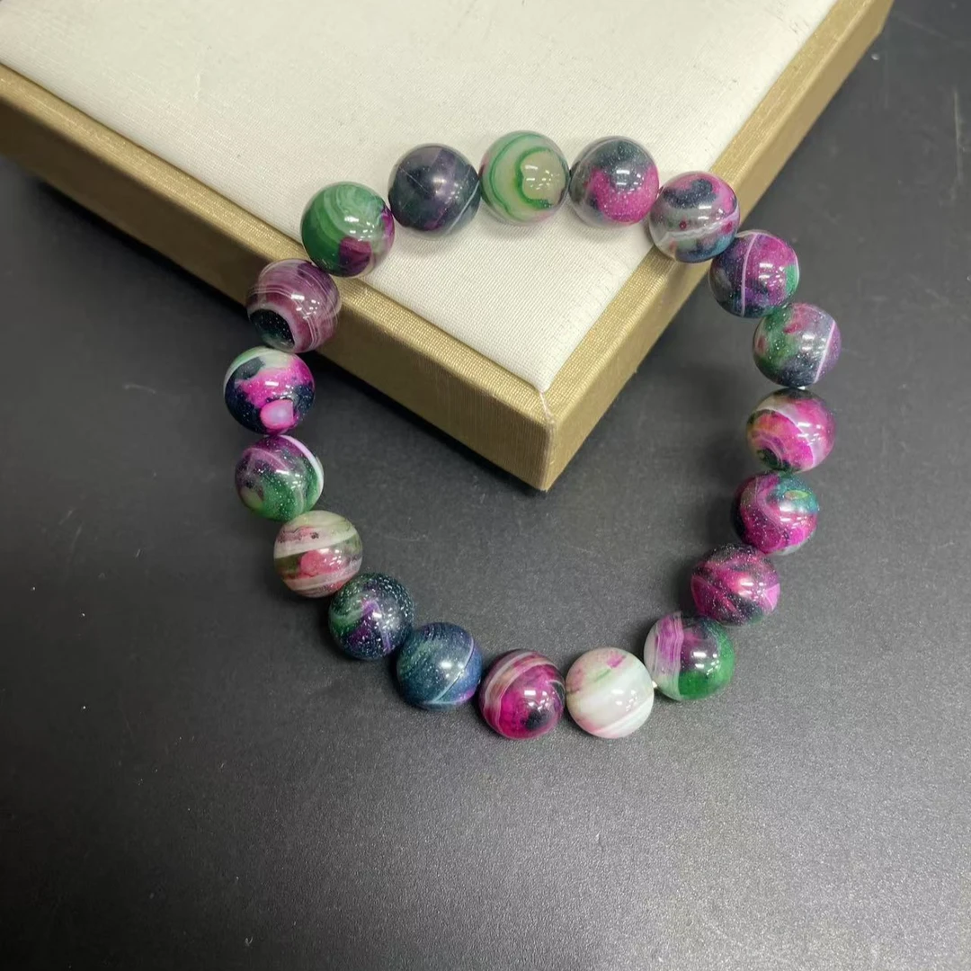 【小杰推荐】星空蓝紫多色万道轮花魂圆珠手链 （多样性发其一）20731