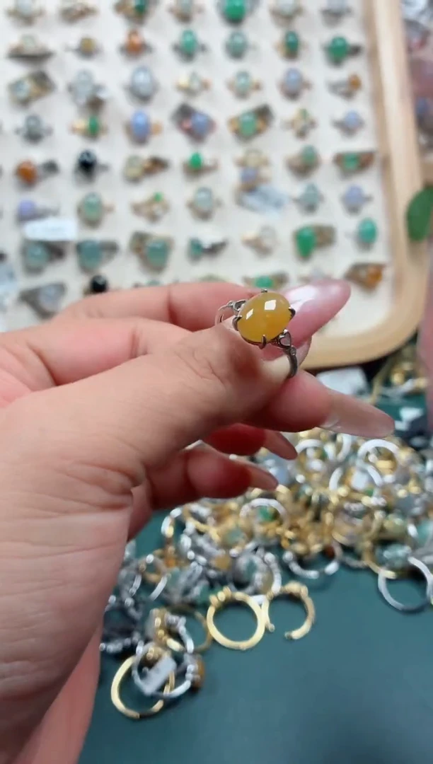 银S925镶嵌戒指翡翠.