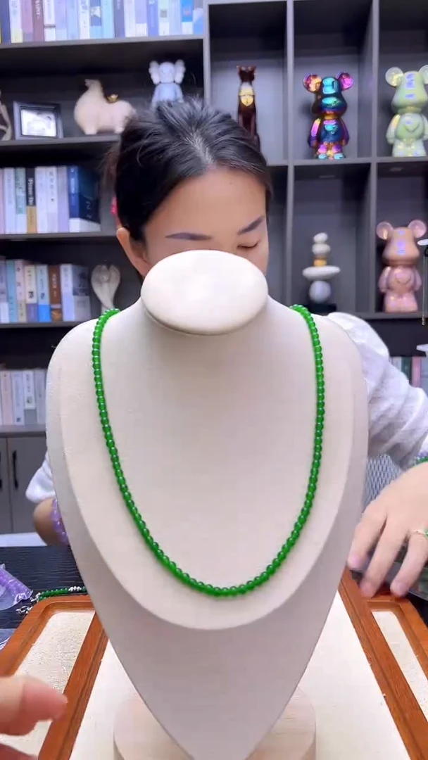 翡翠银S925镶嵌颈饰沉白diy劲饰