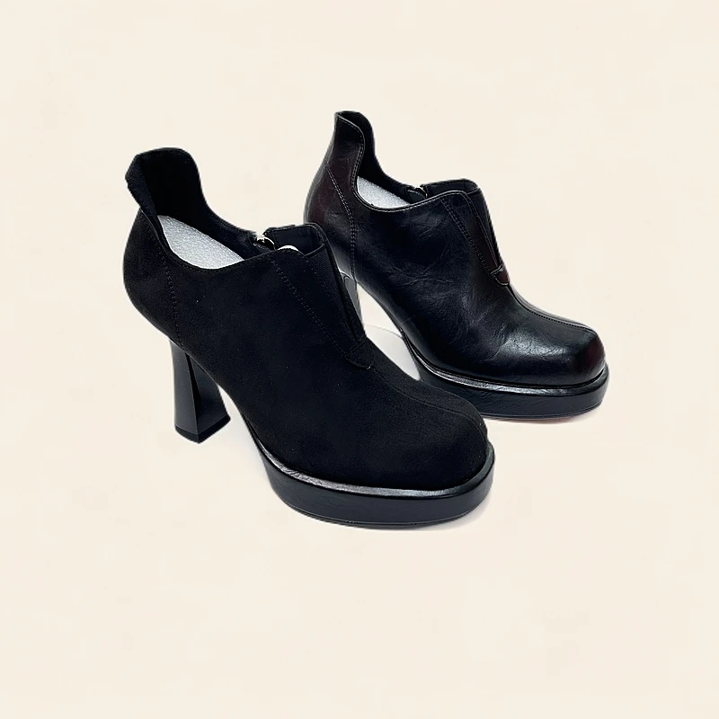 9769-1新款防水台9.5厘米高跟深口鞋简约气质百搭时尚女士圆头