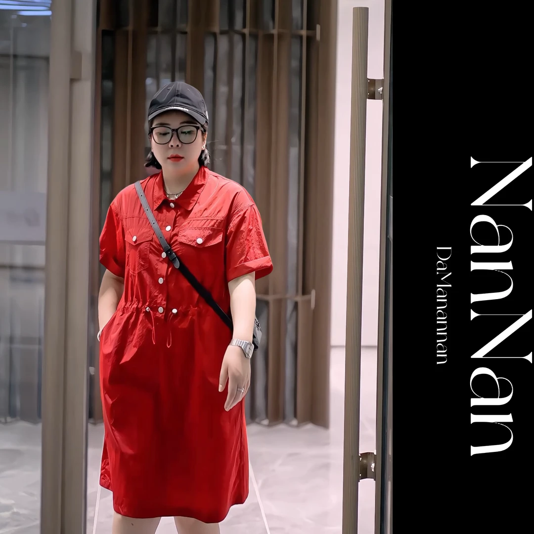 【楠楠推荐】夏季新款翻领显瘦正肩连衣裙C1102